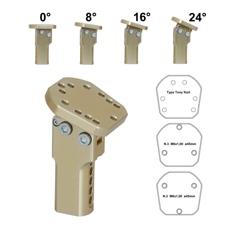 Adjustable stuursupport long-Magnesium - pour Kart Racing