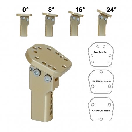 Adjustable stuursupport long-Magnesium - pour Kart Racing