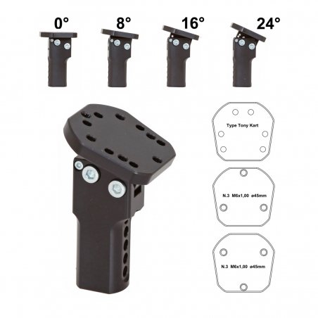 Justerbar stuursupport lang Sort