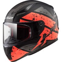 LS2 Rapid Deadbolt Helmet-Matte Musta / Oranssi
