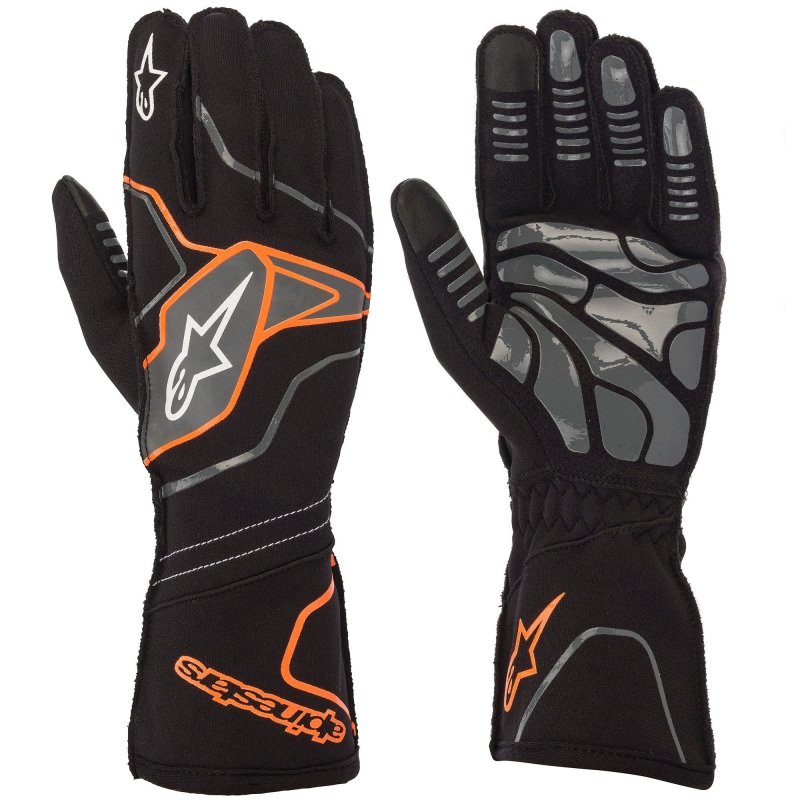 Alpinestars Tech 1-KX V2 luvas em Preto-e-oi-vis Laranja
