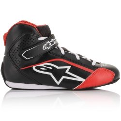 Alpinestars Tech 1-KS Barns kartschoenen Svart-och-Vit-Röd -