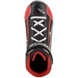 Alpinestars Tech 1-K para Niños kartschoenen en Blanco y Negro-y-Rojo -