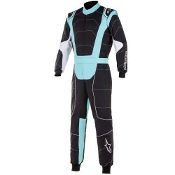Alpinestars KMX-3 V2, a go-Kart Overall Sort-and-Turquoise