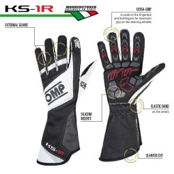 OMP KS-1R go-Kart luvas Preto