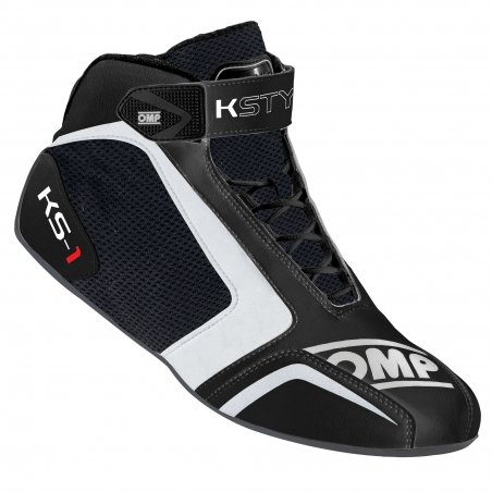 OMP KS-1 Karting Shoes Black-White-Grey - | Kart Racing