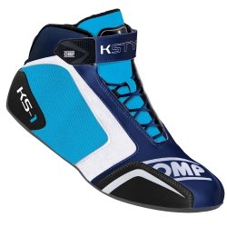 OMP KS-1 Kart-Schuhe-Navy-Blue-White-Light-Blue -