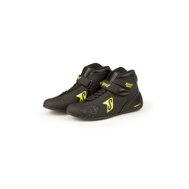 Speed ROME, the KS-4 Kart Sapatos Preto-Yellow