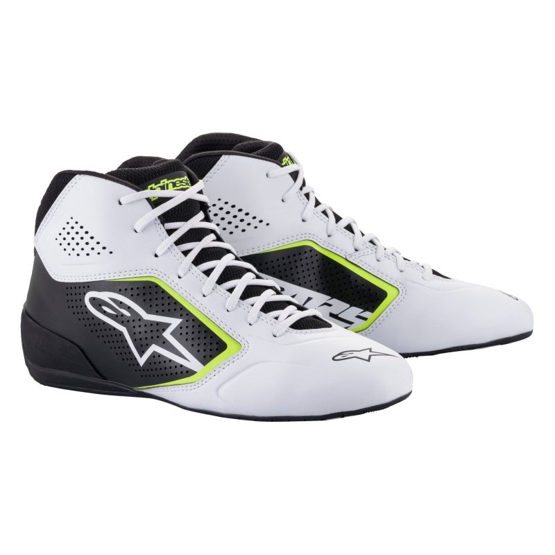 Sapatilhas de kart Alpinestars Tech 1-K Start V2 Branco-Preto-Fluo Amarelo