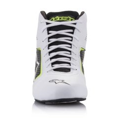 Sapatilhas de kart Alpinestars Tech 1-K Start V2 Branco-Preto-Fluo Amarelo