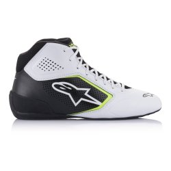 Sapatilhas de kart Alpinestars Tech 1-K Start V2 Branco-Preto-Fluo Amarelo