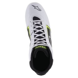 Sapatilhas de kart Alpinestars Tech 1-K Start V2 Branco-Preto-Fluo Amarelo