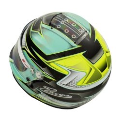 Zamp RZ 42 Capacete de kart infantil Verde-Prata