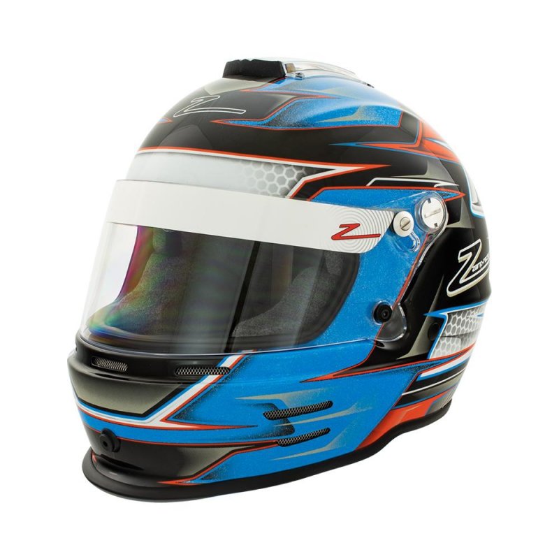 Casco kart infantil Zamp RZ 42 Naranja-Azul