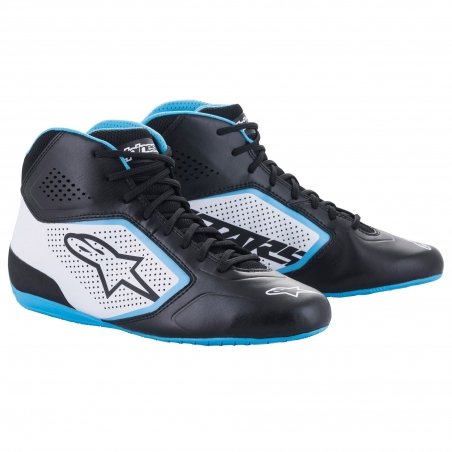 Sapatos de kart Alpinestars Tech 1-K Start V2 Preto-Branco-Azul Claro