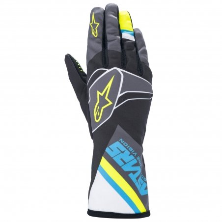 Alpinestars Tech 1-K Race V2 Kids Käsineet Musta-Cyan-Fluo