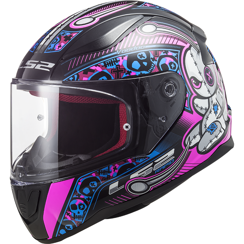 LS2 Rapid Voodoo Minihjelm Sort-Fluo Lilla