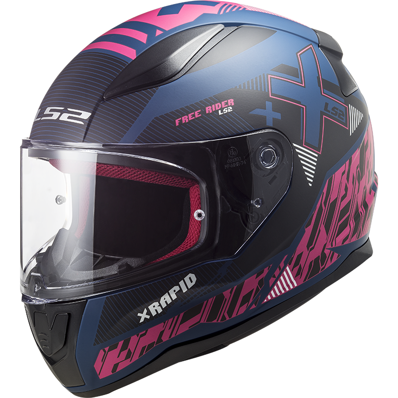 LS2 Rapid Xtreet helmet Matte Blå-Purple