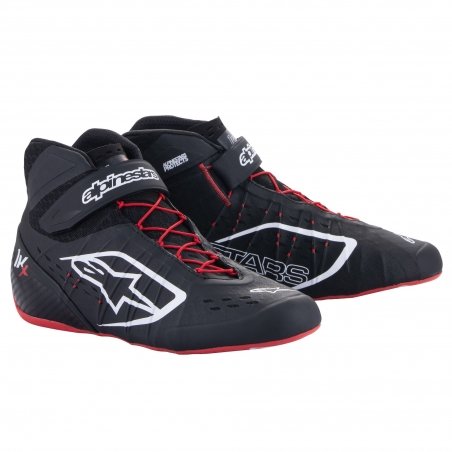 Tênis de kart Alpinestars Tech 1-KX V2 preto-branco-vermelho