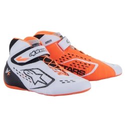 Scarpe karting Alpinestars Tech 1-KX V2 Bianco-Arancio Fluo-Nero