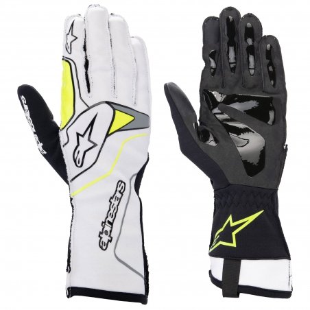 Luvas Alpinestars Tech 1-KX V3 branco-fluo amarelo