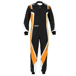 Sparco Curb Kart Overall Schwarz-Weiß-Orange Fluo