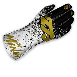Minus -273 DRIP Black-White-Gold gloves | Kart Racing