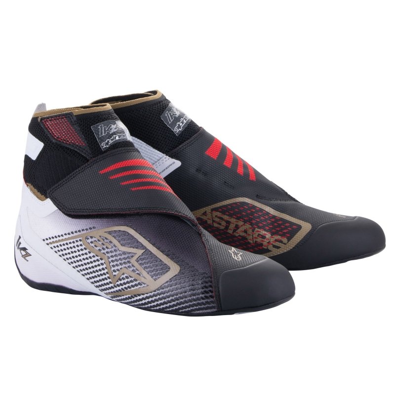 Alpinestars Tech 1-KZ V2 karting Schuhe Schwarz-Weiß-Gold