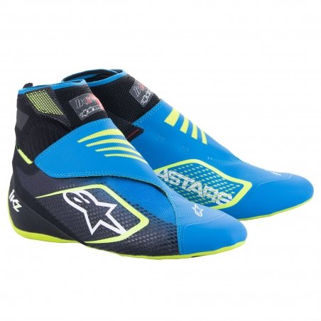 Alpinestars Tech 1-KZ V2 kartschoenen Zwart-Blauw-Fluo Geel
