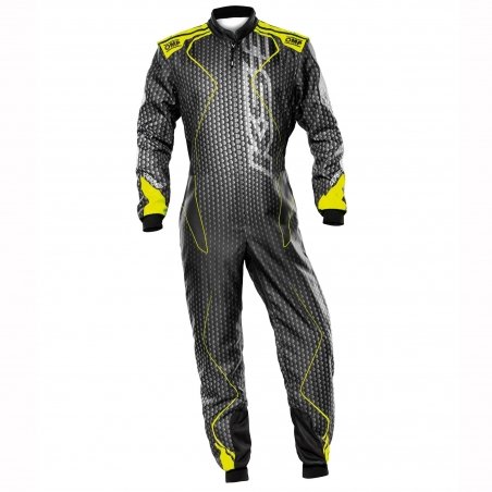 OMP KS-3 ART Kart Overall Preto-Fluo Yellow
