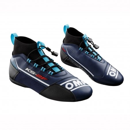 OMP KS-2F Karting Schuhe Navy Blau-Cyan