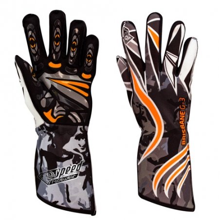 Guantes Speed Brisbane G-3 Negro-Blanco-Naranja Neón