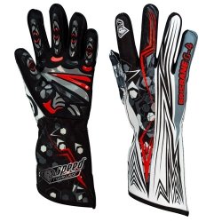 Handschuhe Speed Brisbane G-4 Schwarz-Weiß-Rot