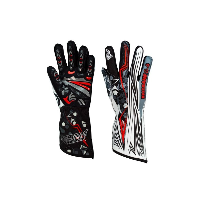Speed Brisbane G-4 Handschuhe Schwarz-Weiß-Rot