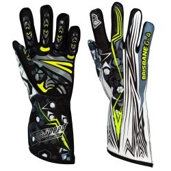 Handschuhe Speed Brisbane G-4 Schwarz-Weiß-Neongelb
