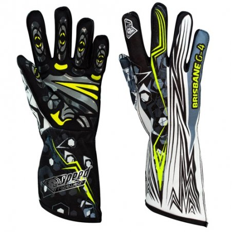 Speed Brisbane G-4 Luvas Preto-White-Neon Yellow