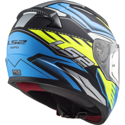 LS2 Rapid Gale Helmet - Matte Musta-Sininen-Yellow