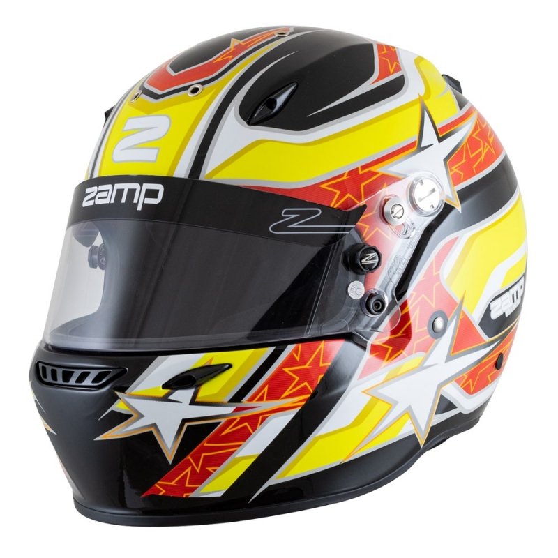 Zamp ZR-72 Sort-Rød-Orange Motorsport Helmet