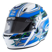 Zamp ZR-72 White-Blue Motorsport Helmet | Kart Racing