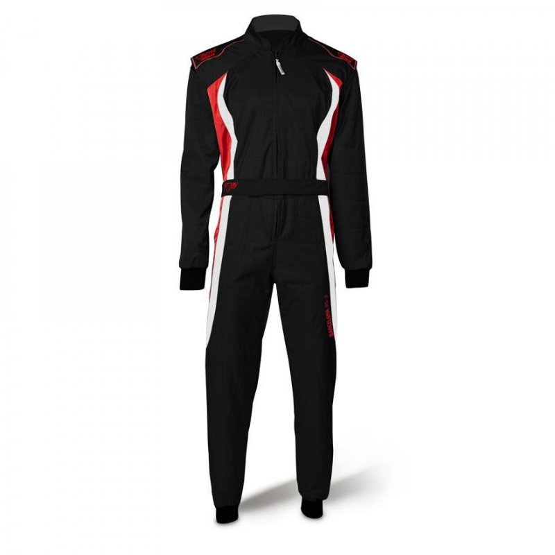 Speed Barcelona RS-3 Overall Schwarz-Weiß-Rot