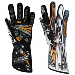 Handschuhe Speed Brisbane G-4 Schwarz-Weiß-Neonorange