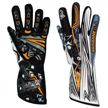 Speed Brisbane G-4 Handsker Sort-White-Neon Orange