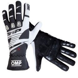 OMP KS-3 Kart-Handschuhe Schwarz-Weiß