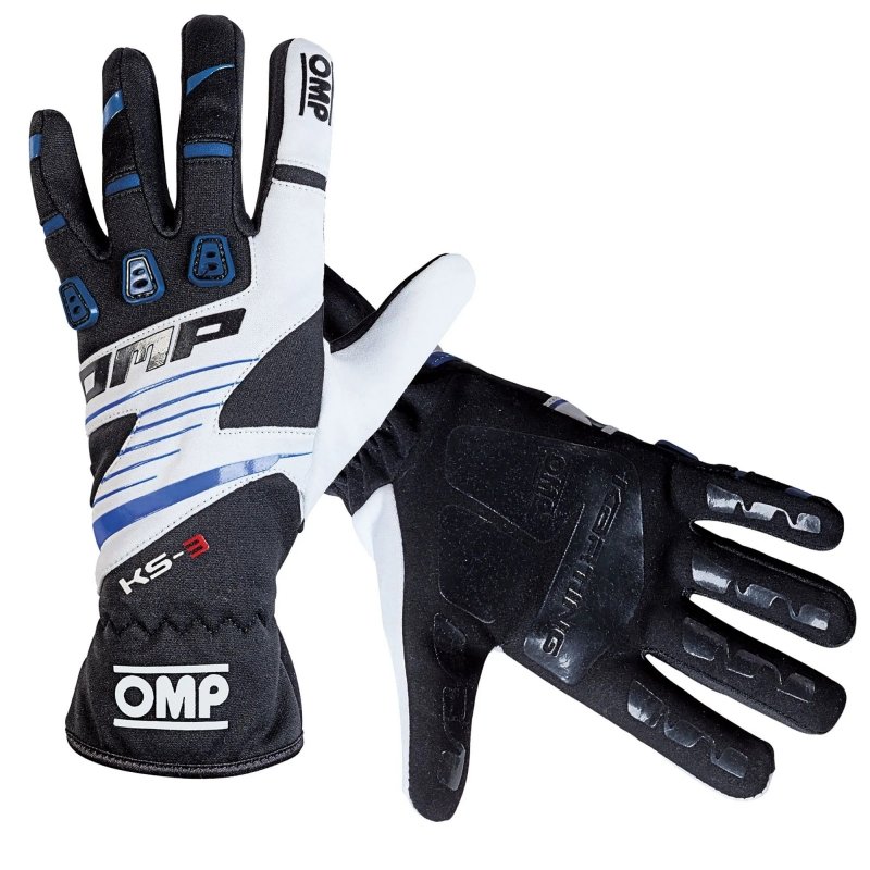 OMP KS-3 Karting gloves Black-Blue-White | Kart Racing