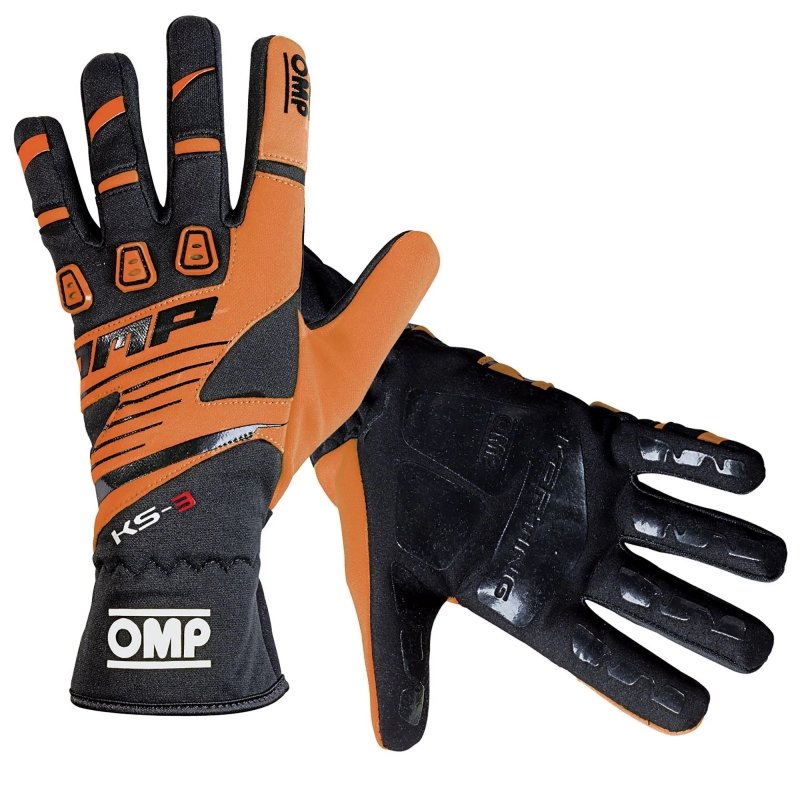 OMP KS-3 Kart Handschuhe Schwarz-Fluo Orange
