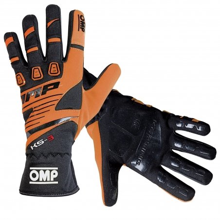 OMP KS-3 Kart Handschuhe Schwarz-Fluo Orange