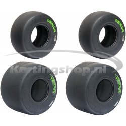 Vega XH4 set of tires 4.60/7.10 CIK-H Option Green – Kart Racing 