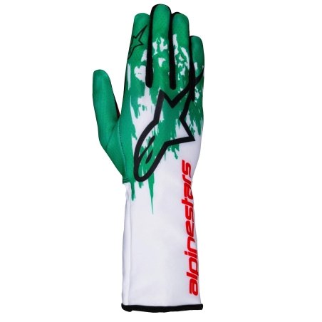 Guanti Alpinestars Tech 1-K V3 Bianco-Verde-Rosso