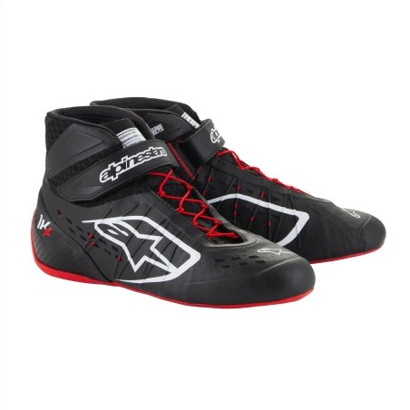 Tênis de kart Alpinestars Tech 1-KX V3 Preto-Branco-Vermelho