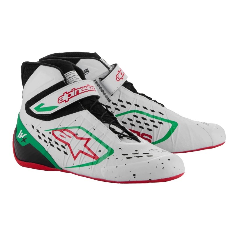 Scarpe kart Alpinestars Tech 1-KX V3 Bianco-Verde-Rosso